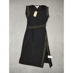 Michael Michael Kors Dress Womens Petite XS Black Studded Side Slit PB981US03G